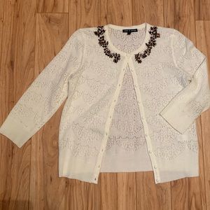 Embellished neckline cardigan